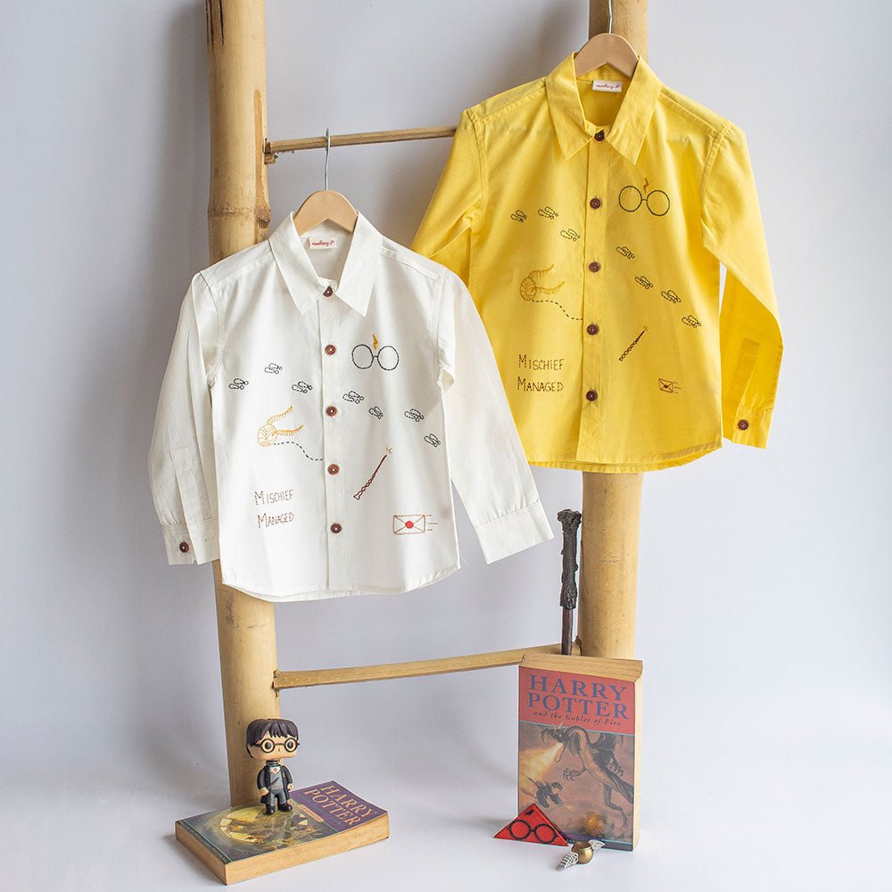Potter - Magic Inspired Embroidered Unisex Shirt - Yellow - Suspire