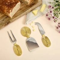 Pravaah Brass Cheese Knife Set of 3 | Ekaantrik  - Concentric design