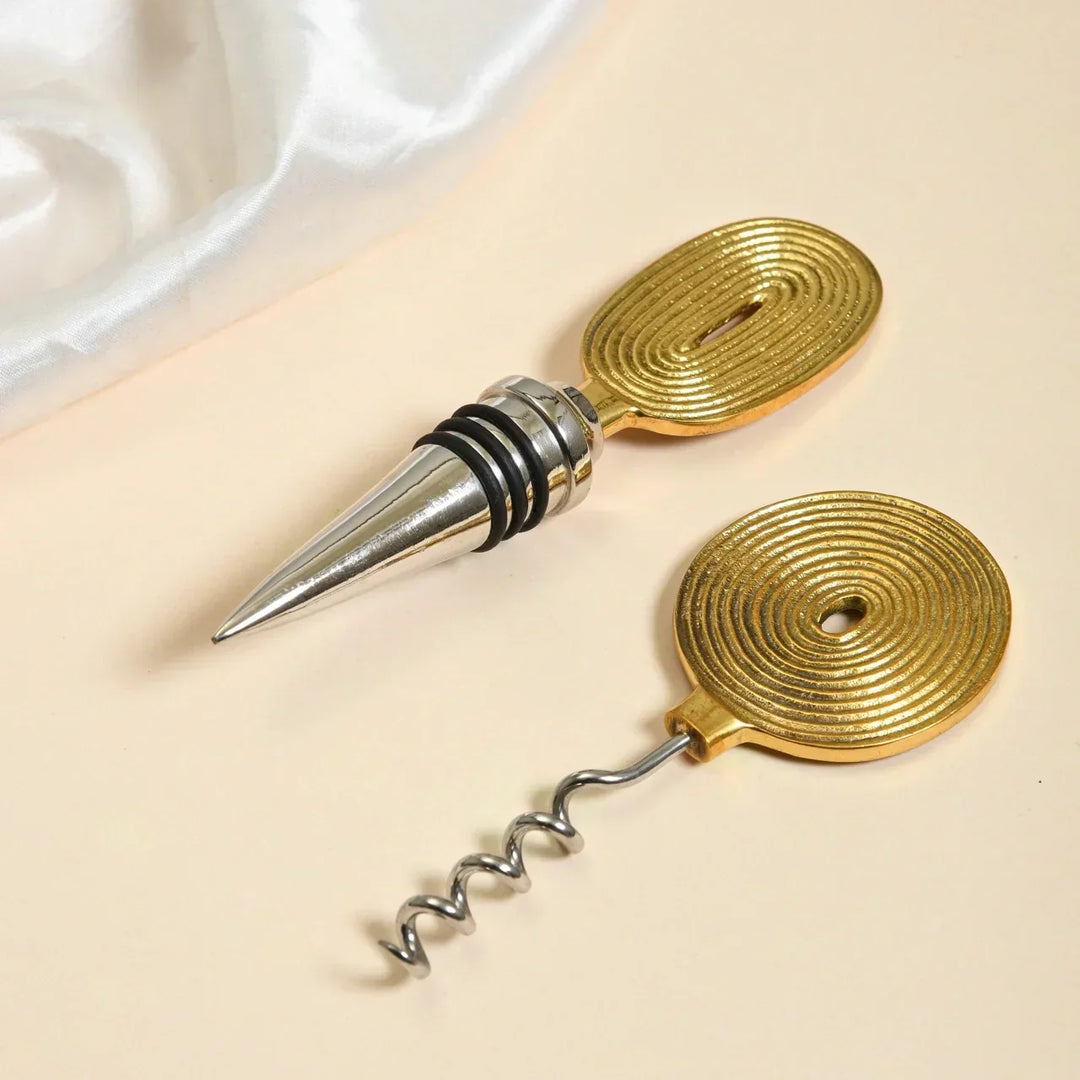Pravaah Ekaantrik Brass Wine Opener | Made in Solid Brass