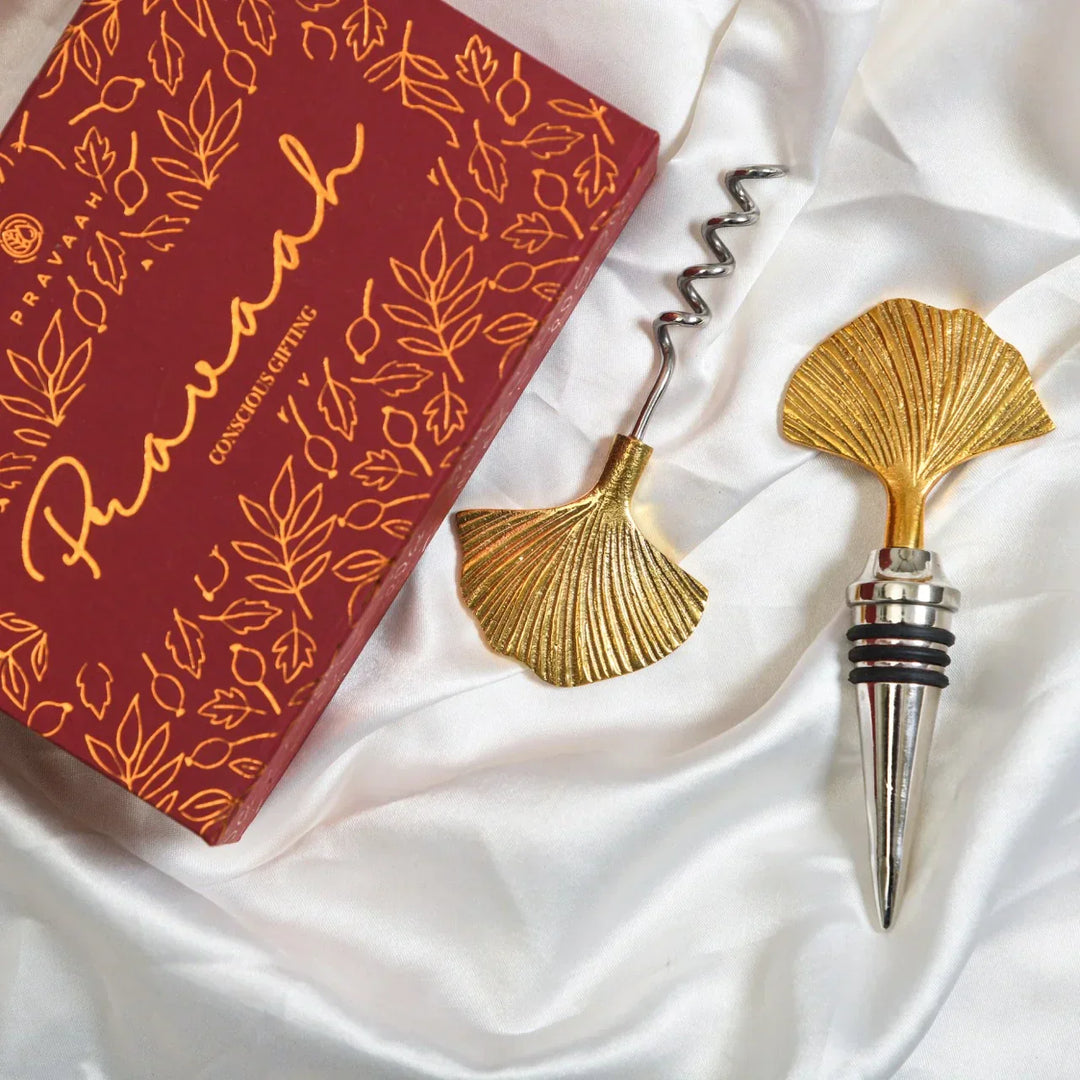 Pravaah Seep Wine Opener | Made in Solid Brass