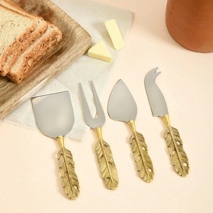 Pravaah Punkh Cheese Knife Set | - Feather Handle