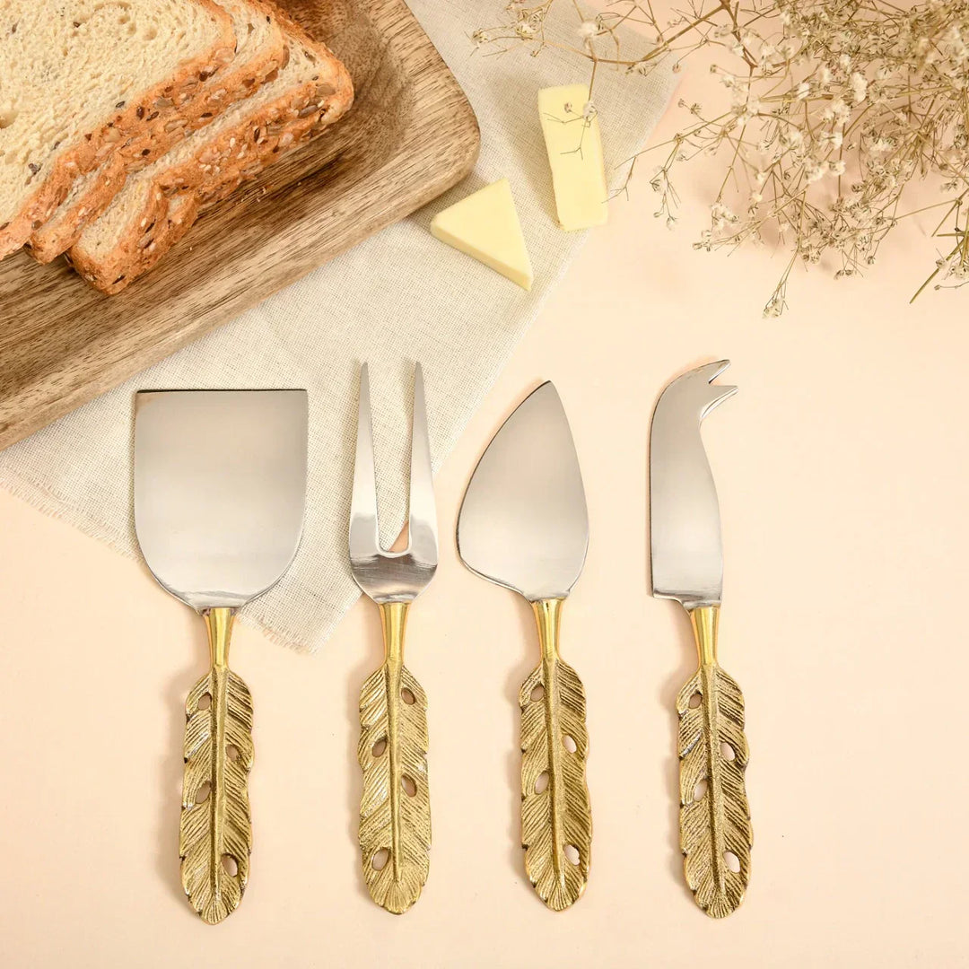 Pravaah Punkh Cheese Knife Set | - Feather Handle
