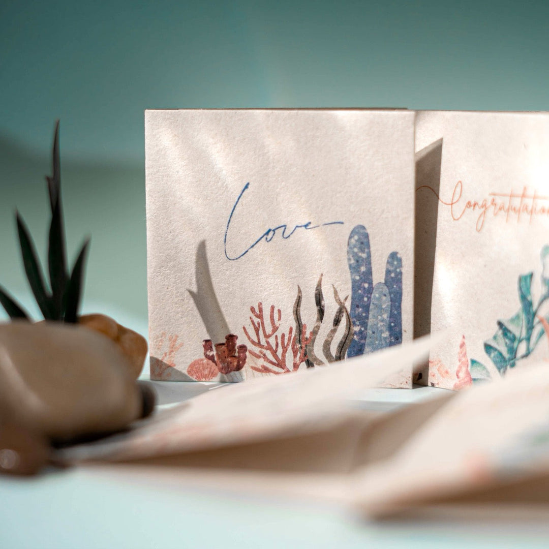 Pravaah Samudra Hemp Paper Gift Cards | Set of 5 Cards and Envelopes