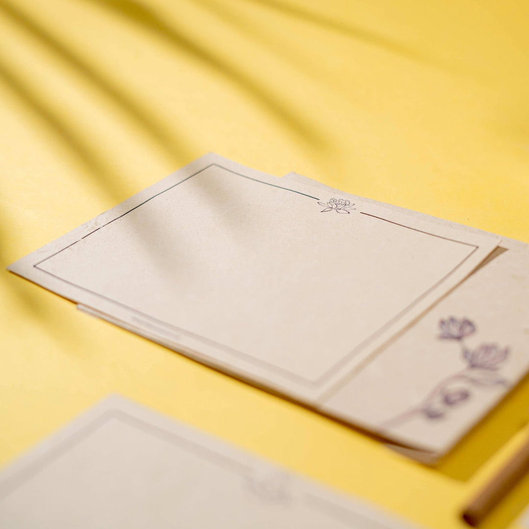 Pravaah Uttarakhand Hemp Paper Note Cards | Set of 5 Notecards and Envelopes