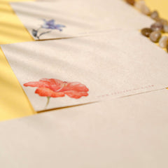 Pravaah Pushp Hemp Paper Note Cards | Set of 5 Notecards and Envelopes