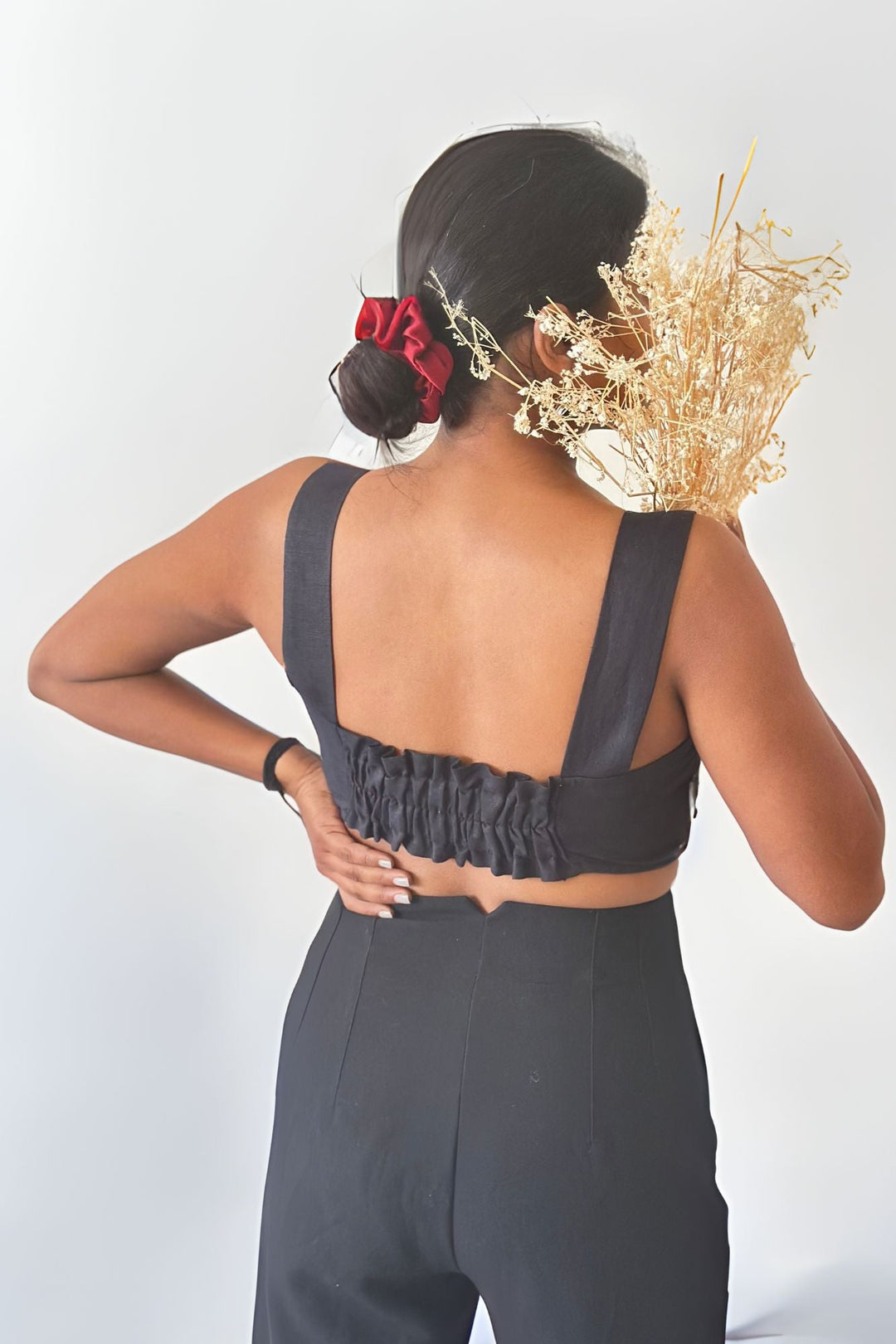 Pravaah Black Crop Top | Pure Hemp Fabric | Loungewear