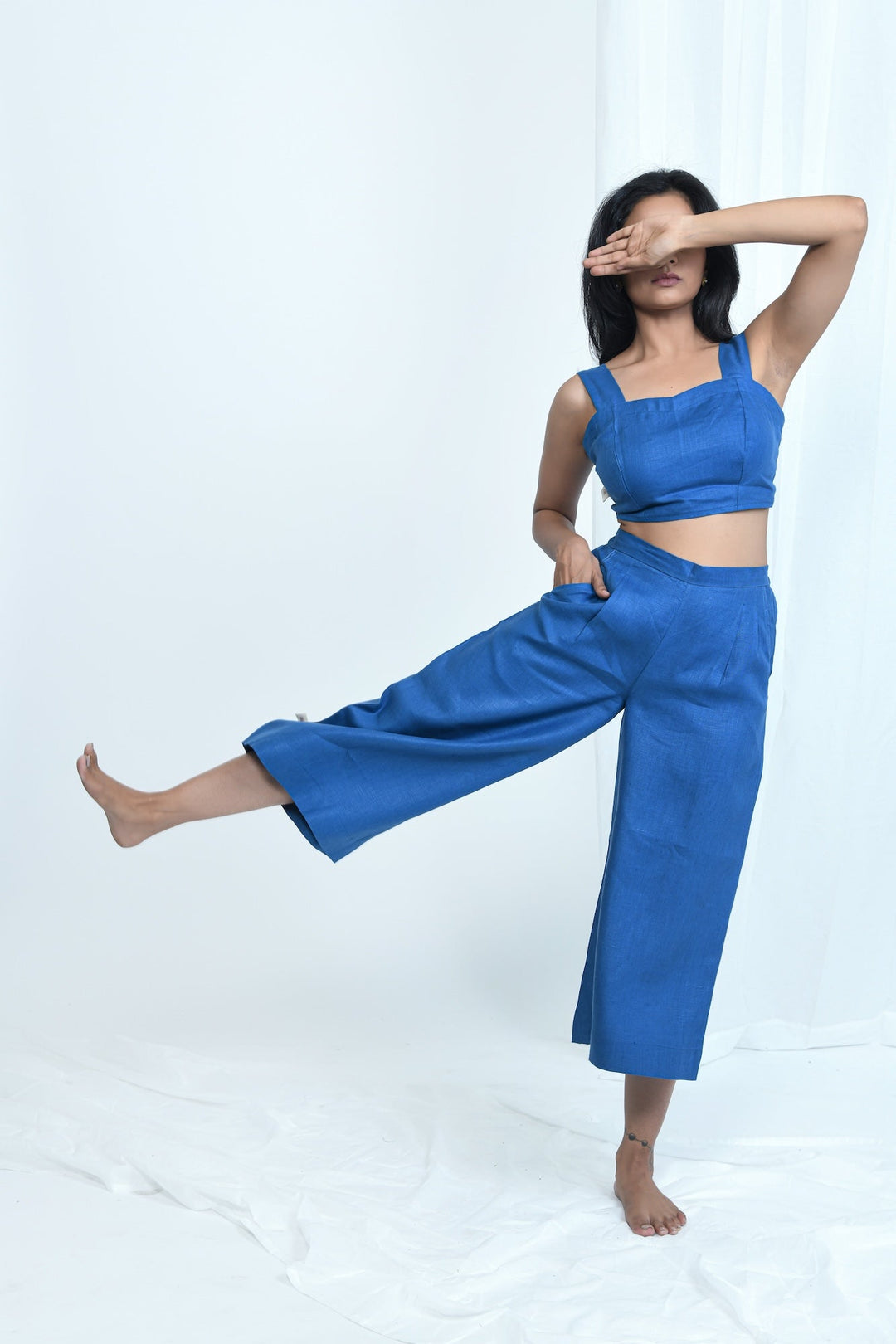 Pravaah Pure Hemp Crop Top | Soft & Comfortable Fabric | Blueberry