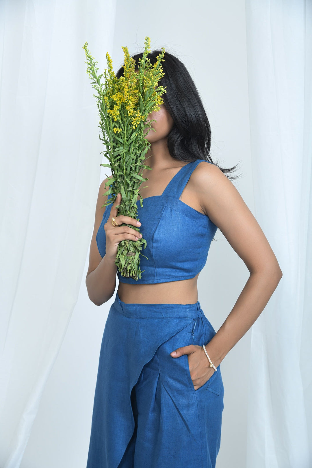 Pravaah Pure Hemp Crop Top | Soft & Comfortable Fabric | Blueberry