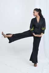 Pravaah Breathable Hemp Blazer Overshirt | Truffle Black