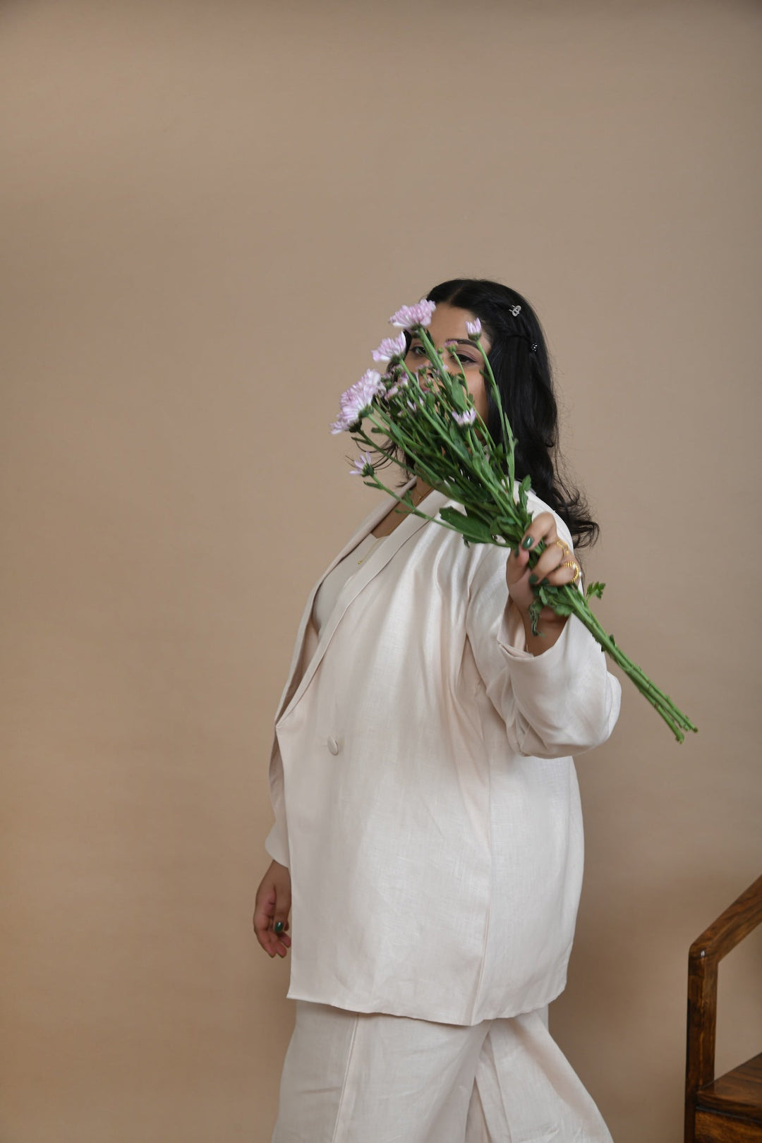 Pravaah Peach Hemp Blazer-Inspired Overshirt | Versatile wear