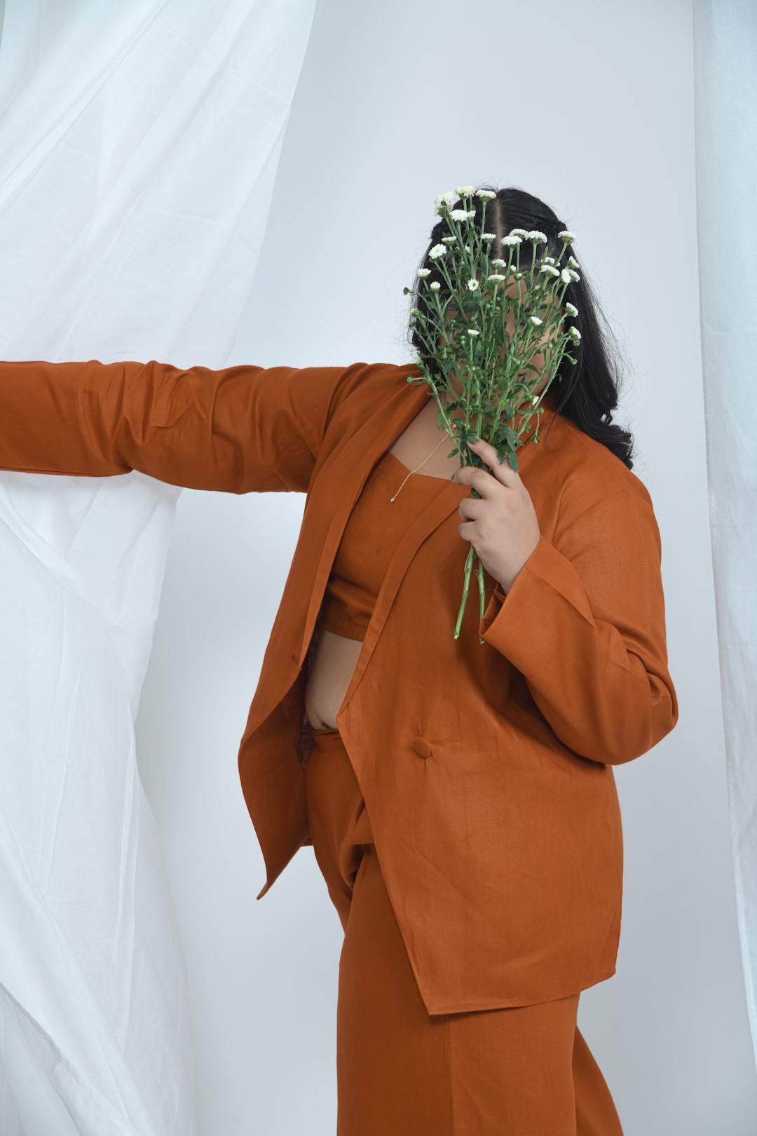 Pravaah Hemp Blazer-Look Overshirt | LIMITED EDITION Rust