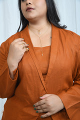 Pravaah Hemp Blazer-Look Overshirt | LIMITED EDITION Rust