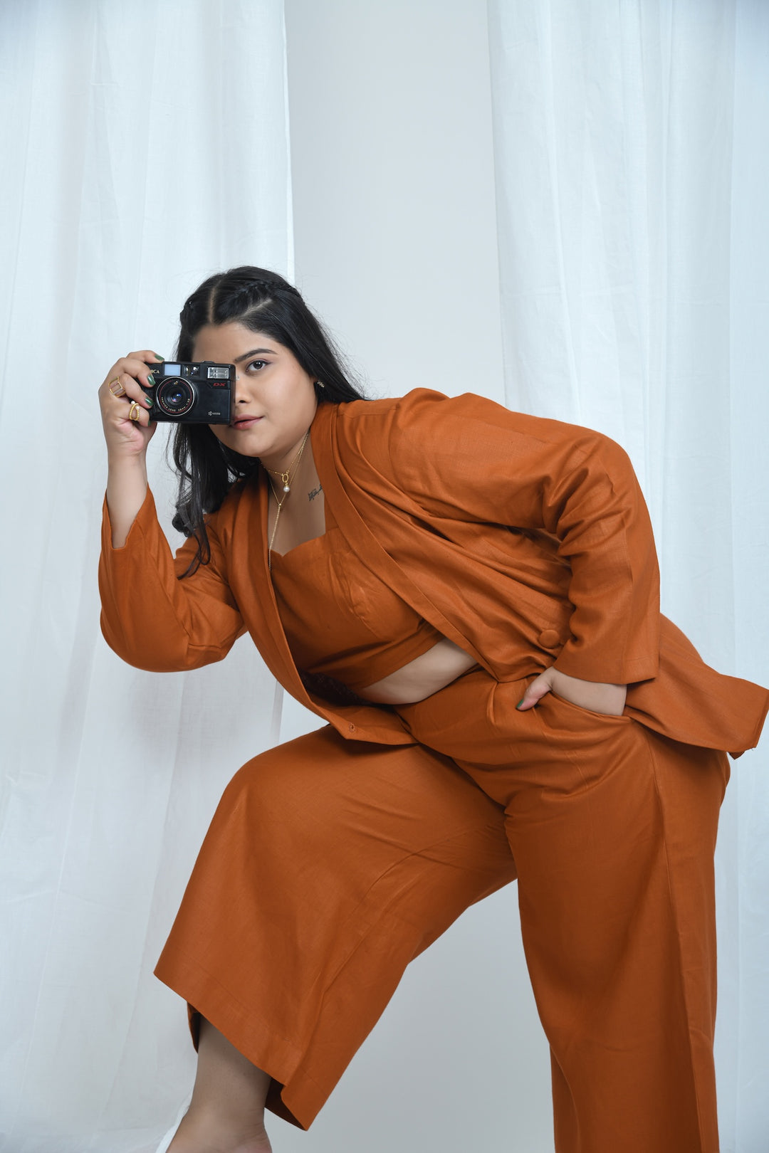 Pravaah Hemp Blazer-Look Overshirt | LIMITED EDITION Rust