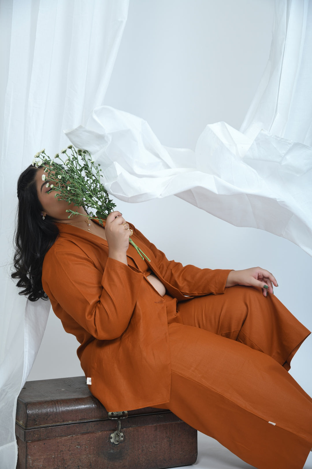 Pravaah Hemp Blazer-Look Overshirt | LIMITED EDITION Rust