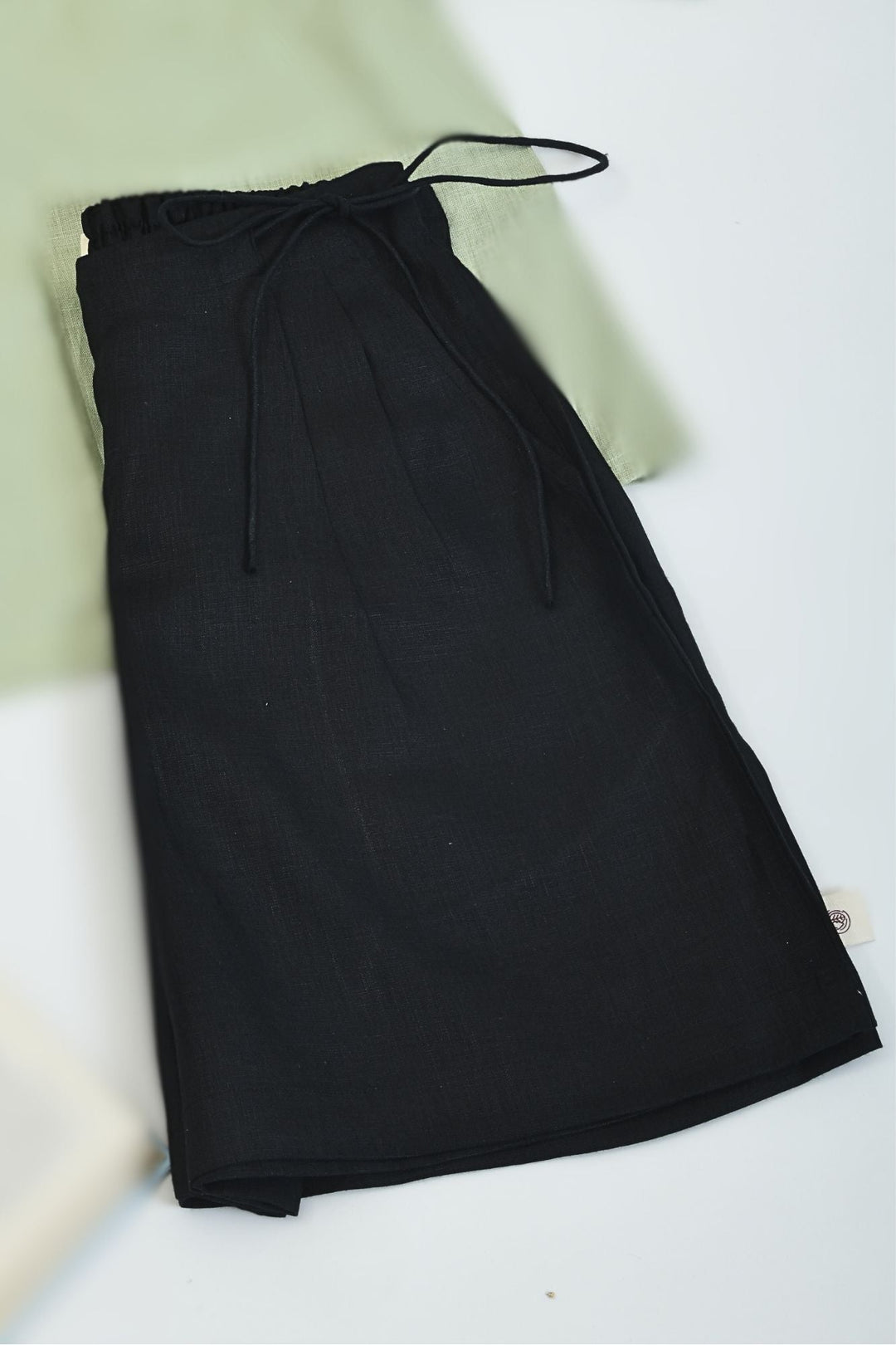 Pravaah Casual Hemp Shorts with Side-Tying String | Truffle Black