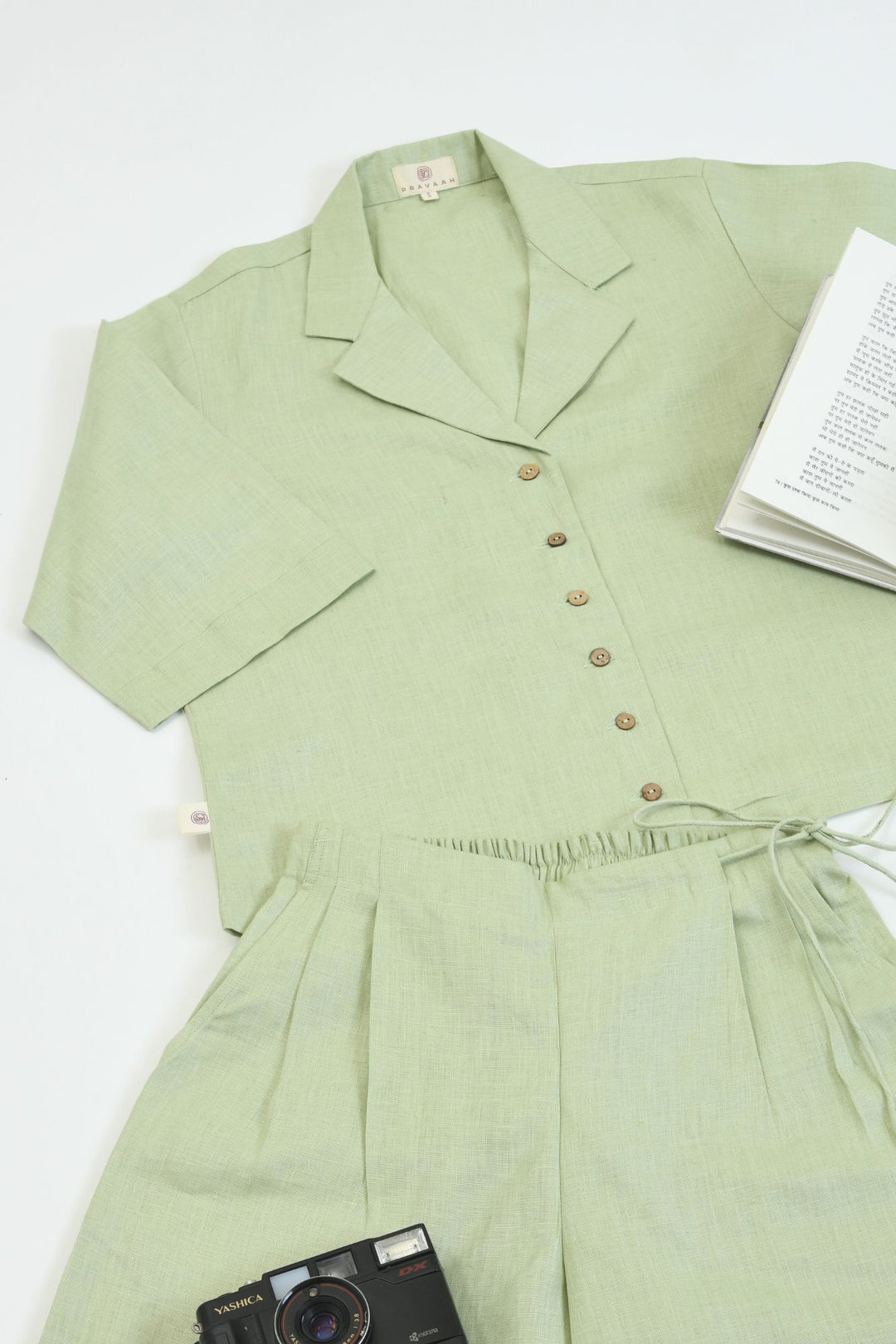 Pravaah Summer Hemp Shirt | Breazy Fabric | Sustainable Living | Pistachio