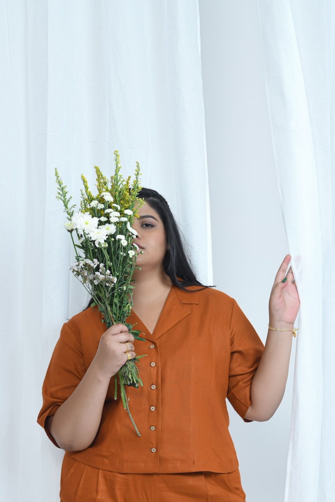 Pravaah Comfort Fit Hemp Shirt | Limited Edition Rust Color