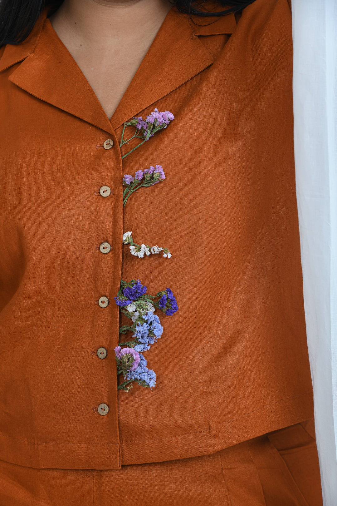 Pravaah Comfort Fit Hemp Shirt | Limited Edition Rust Color