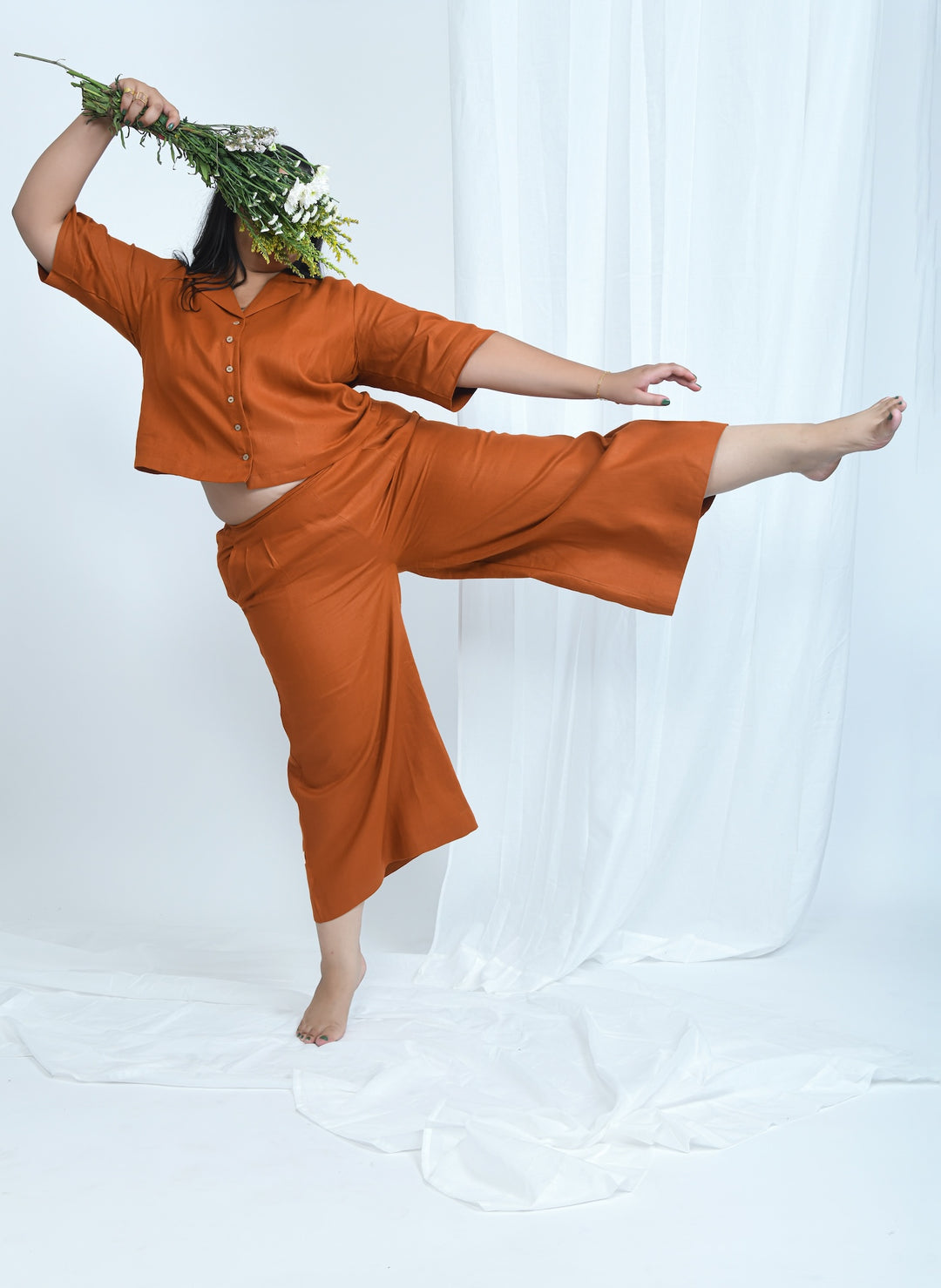 Pravaah Comfort Fit Hemp Shirt | Limited Edition Rust Color