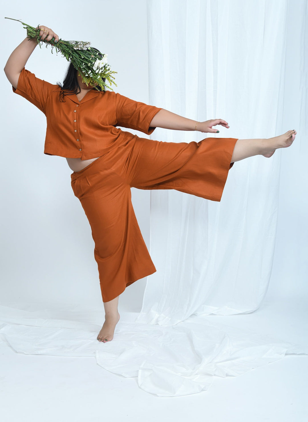 Pravaah Comfort Fit Hemp Shirt | Limited Edition Rust Color