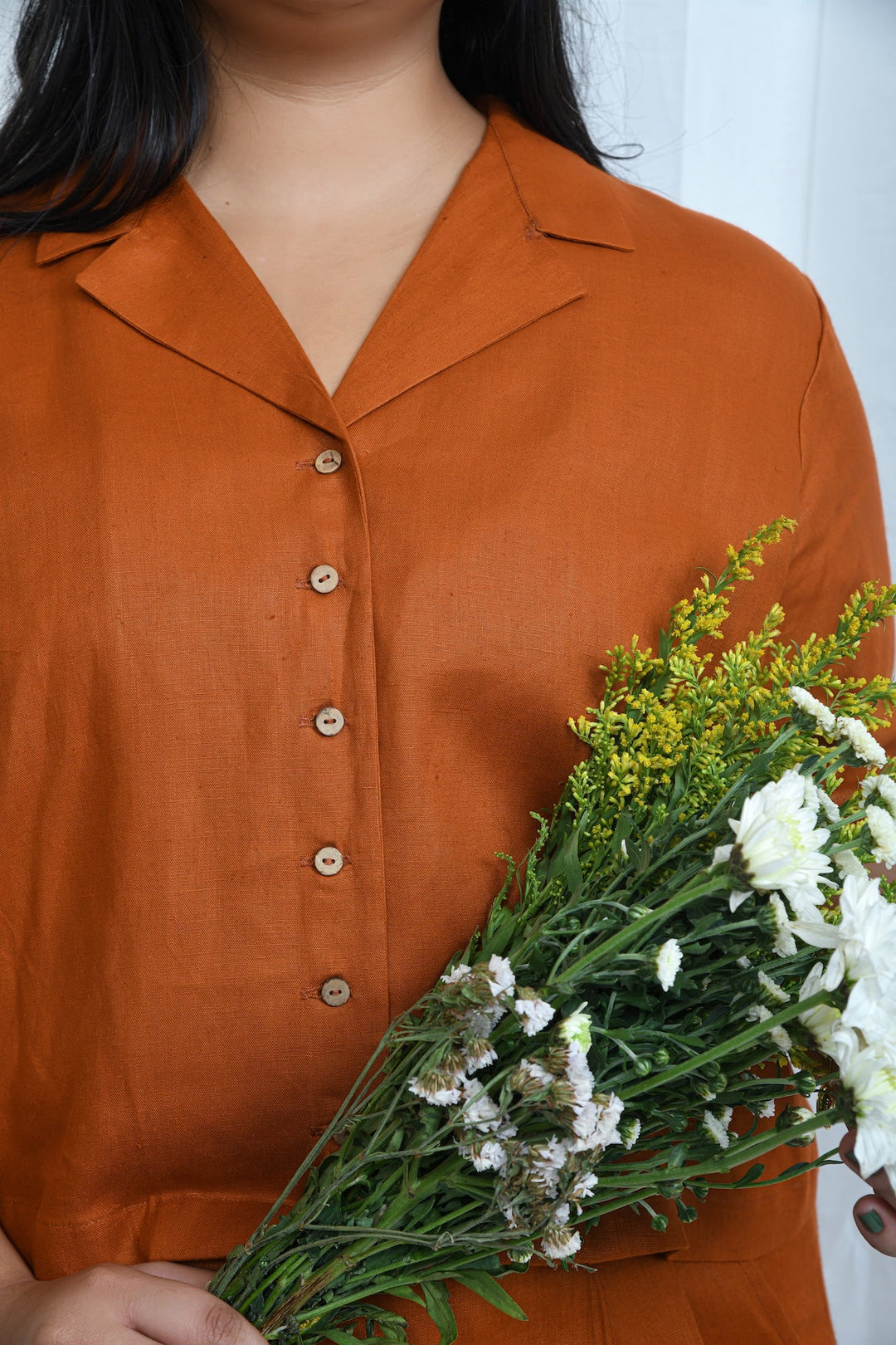 Pravaah Comfort Fit Hemp Shirt | Limited Edition Rust Color