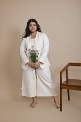Pravaah Peach Breezy Wide leg Pants | Hemp Fabric