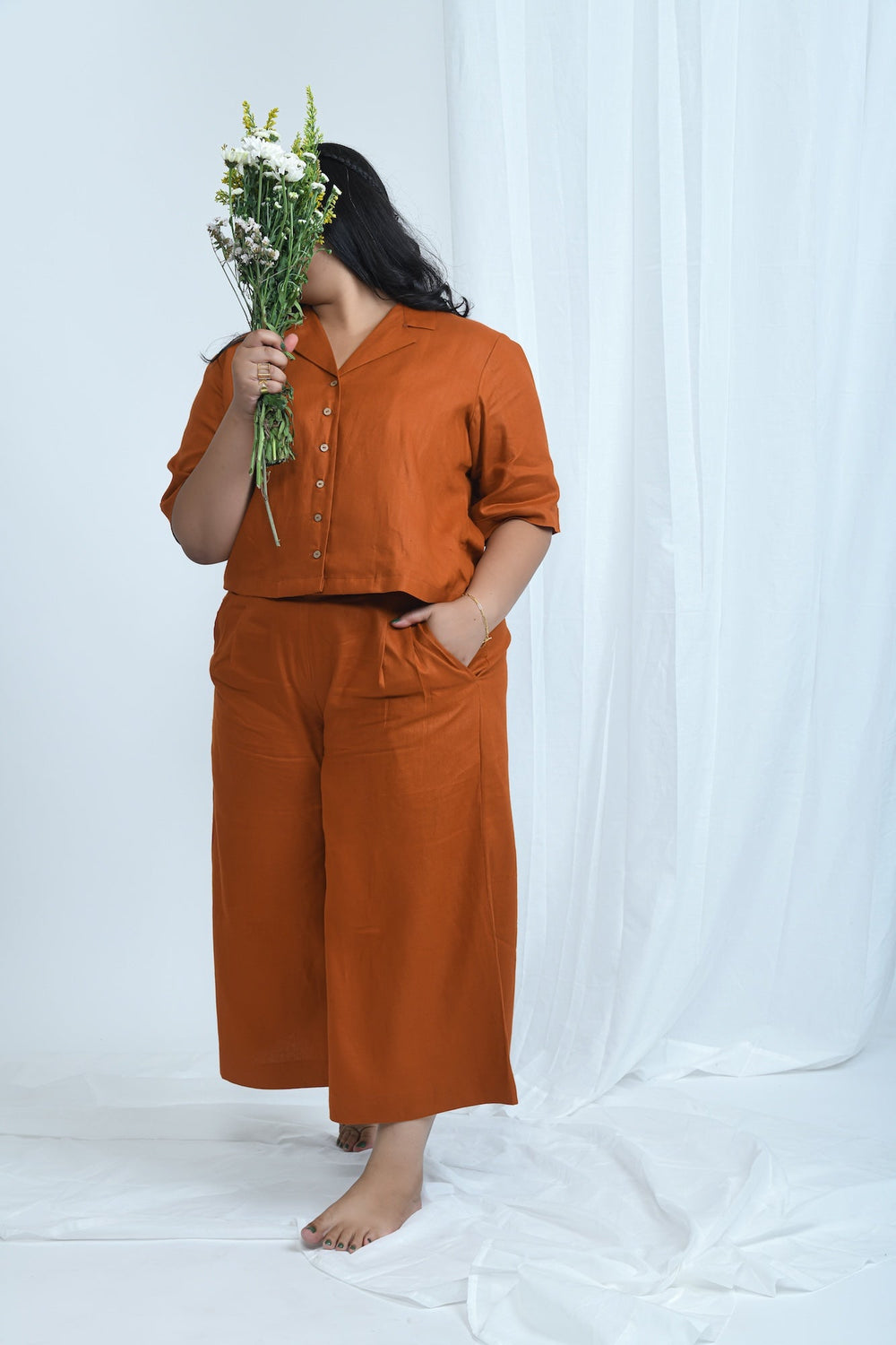 Pravaah Multi Pocket Hemp Wide Leg Pants | Limited Edition Color