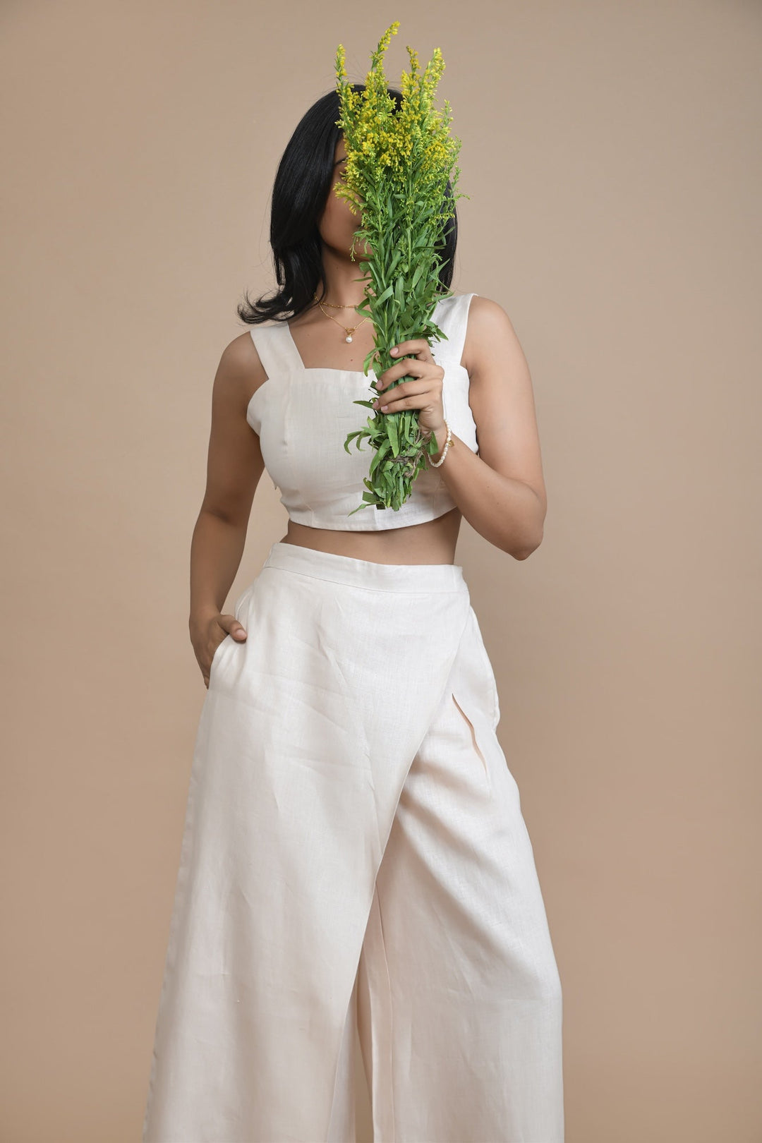 Pravaah Breezy Relaxed Fit Pants | Fixed Wrap Flap | Hemp fabric