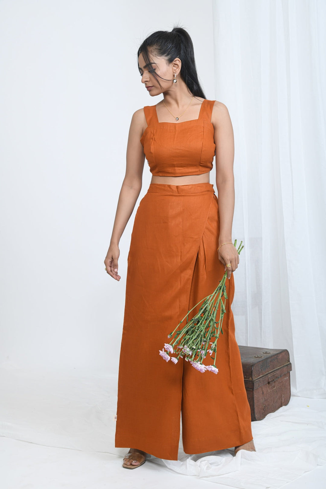 Pravaah Hemp Wrap Pants | Rust - Limited Edition