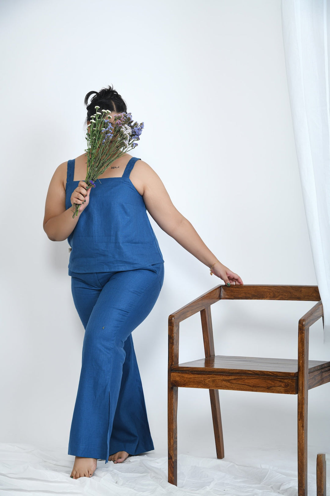 Pravaah Blueberry Hemp Top with Detachable Sleeves | Multi Occassion
