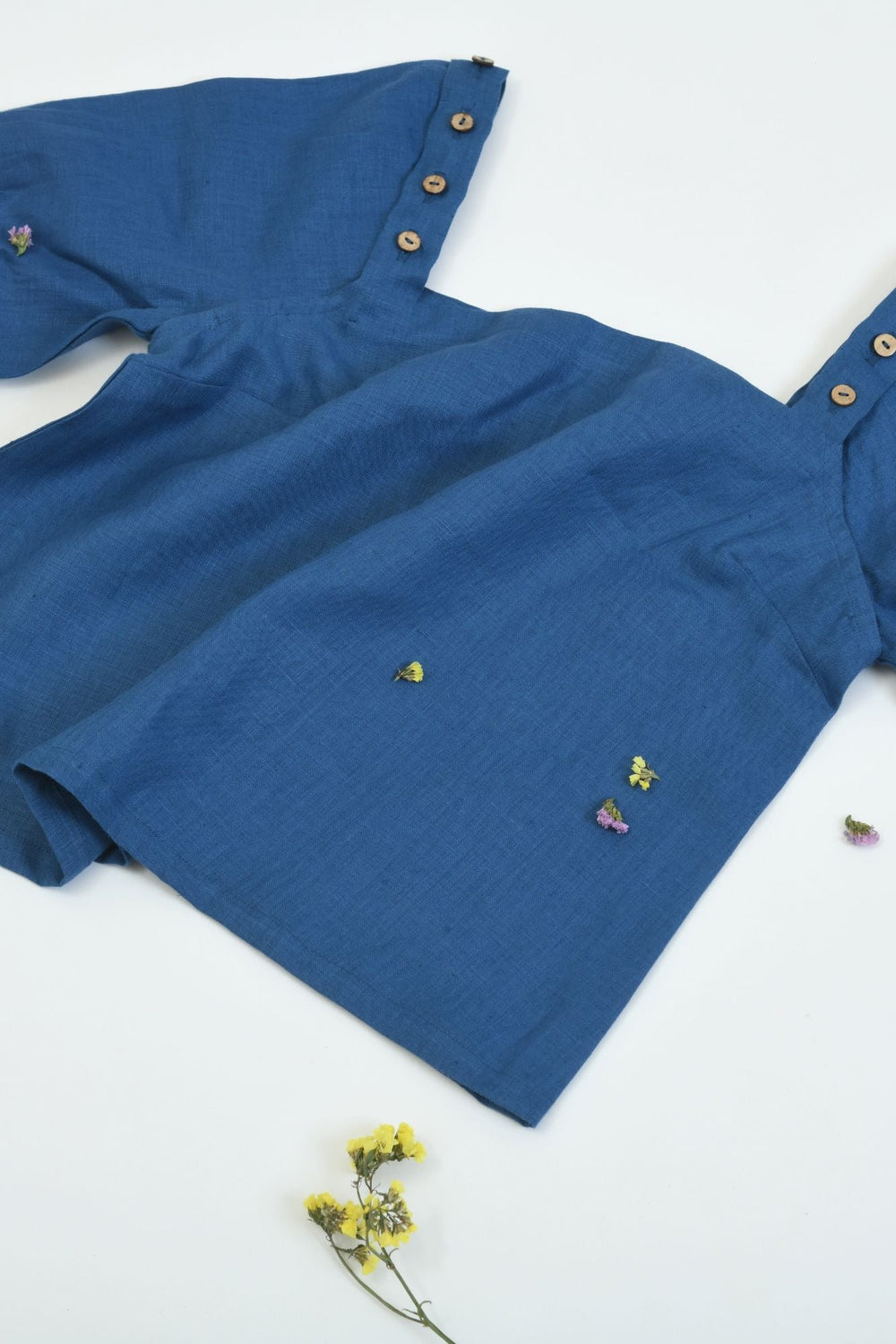 Pravaah Blueberry Hemp Top with Detachable Sleeves | Multi Occassion