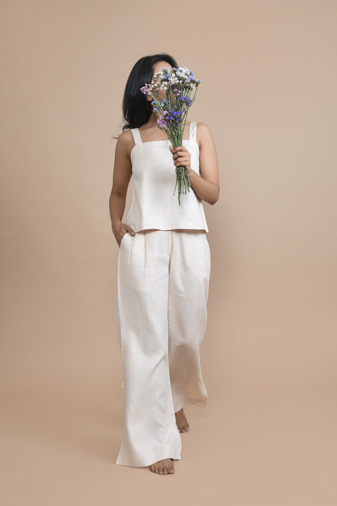 Pravaah Detachable Sleeve Hemp Top | Multi-functional fashion | Peach