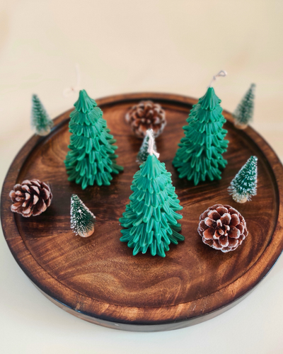Mahogany & Teakwood Christmas Tree Candle – Hand-Poured Soy Wax, Perfect for Secret Santa