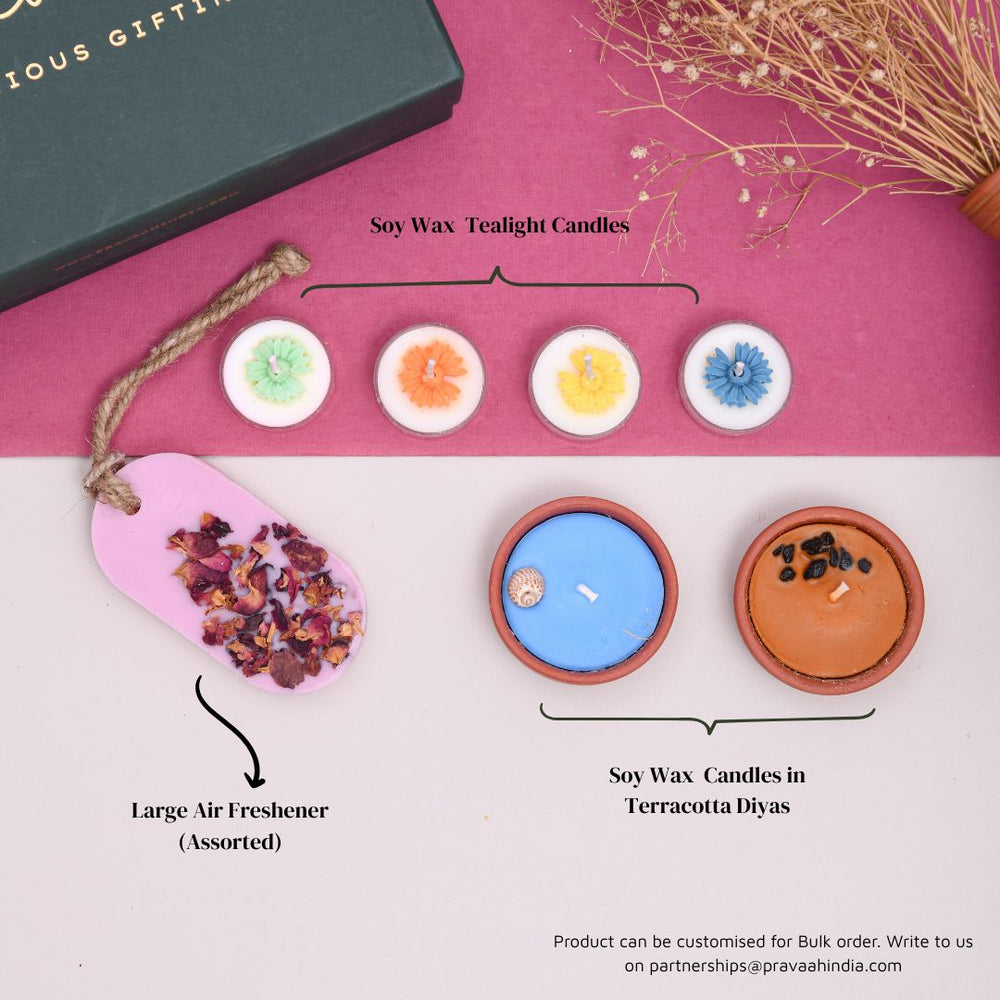 Pravaah Bloom – Festive Glow And Fragrance Gift Box