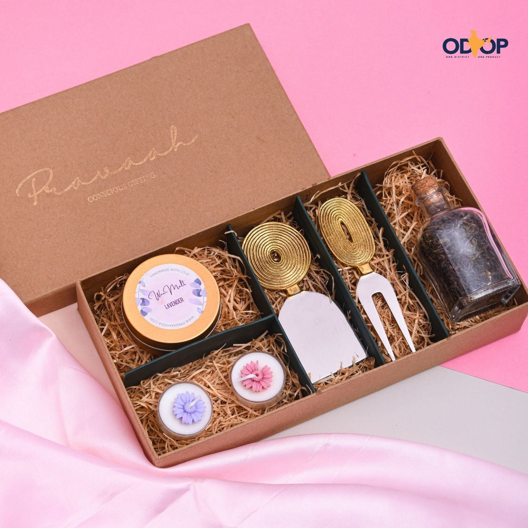 Pravaah Chhaaya - Eco - Conscious Gift Hamper with Tea, Light & Brassware - Suspire