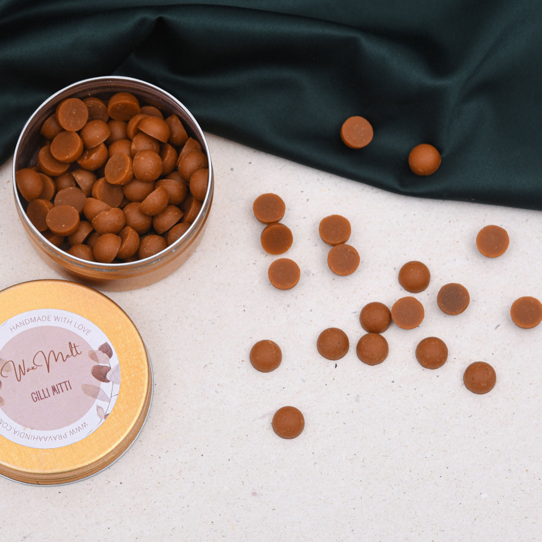 Pravaah Gilli Mitti Wax Melt Beads – Earthy Petrichor Fragrance
