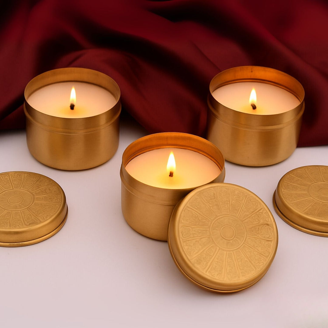 Pravaah Heritage Glow Box – Handcrafted Brass Candle Gift Set, Limited Edition - Suspire