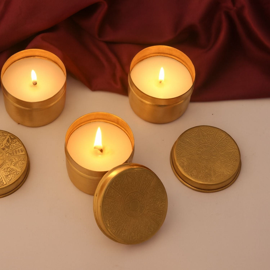 Pravaah Heritage Glow Box – Handcrafted Brass Candle Gift Set, Limited Edition - Suspire