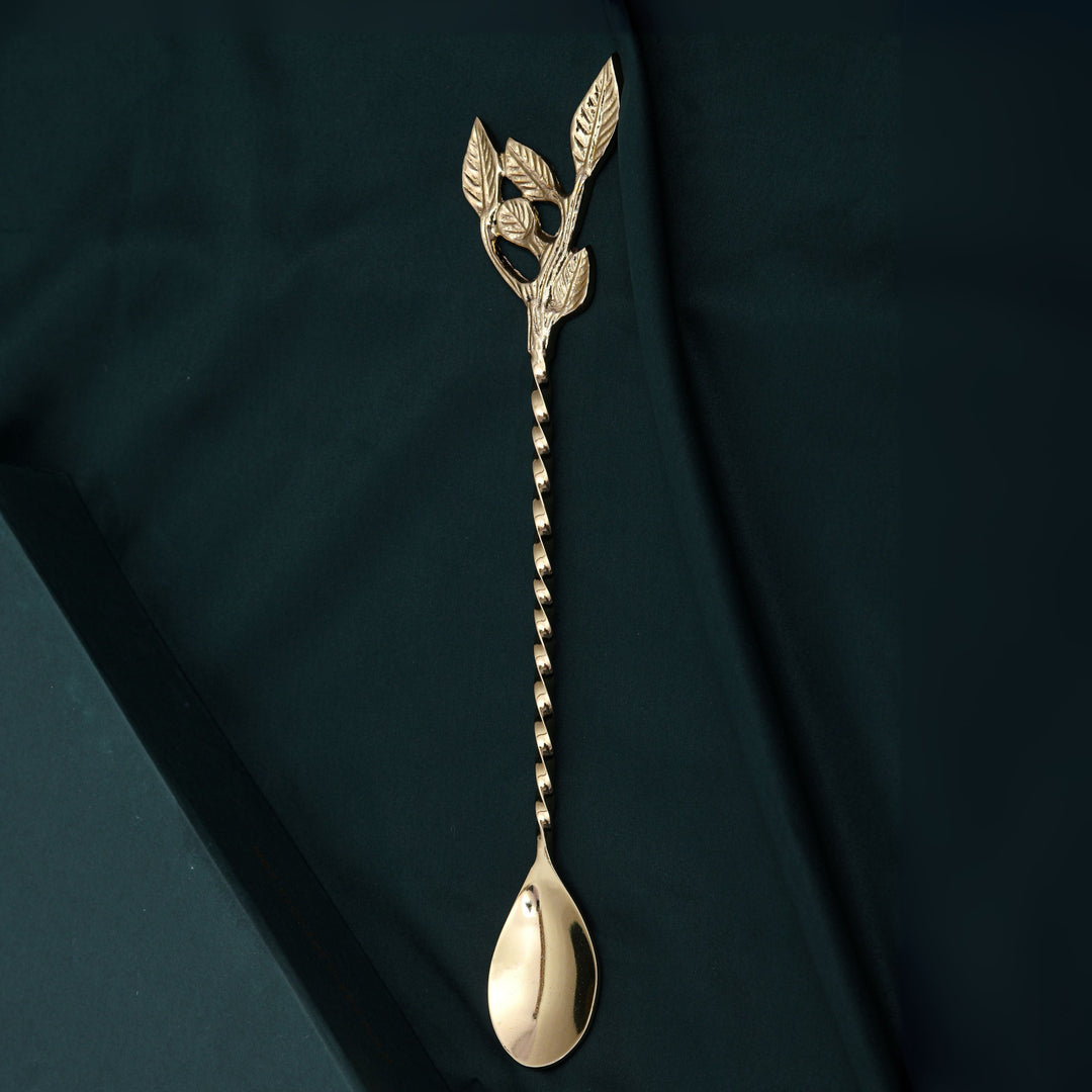 Pravaah Patram Bar Set, Solid Brass Handles, Luxury Gifting, Gold Finish - Suspire