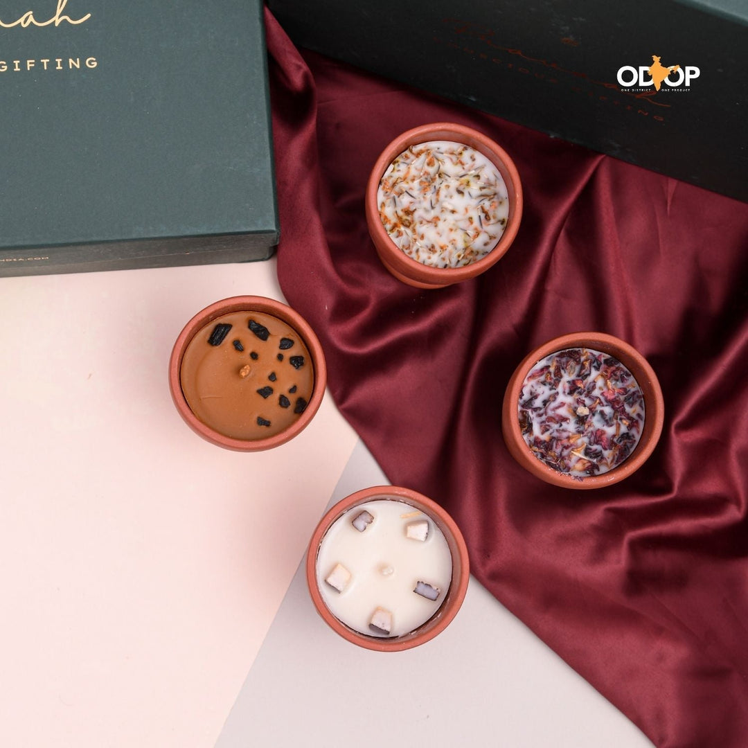 Pravaah Symphony of Scents – Soy Wax Terracotta Candle Gift Hamper | Eco - Friendly Luxury - Suspire