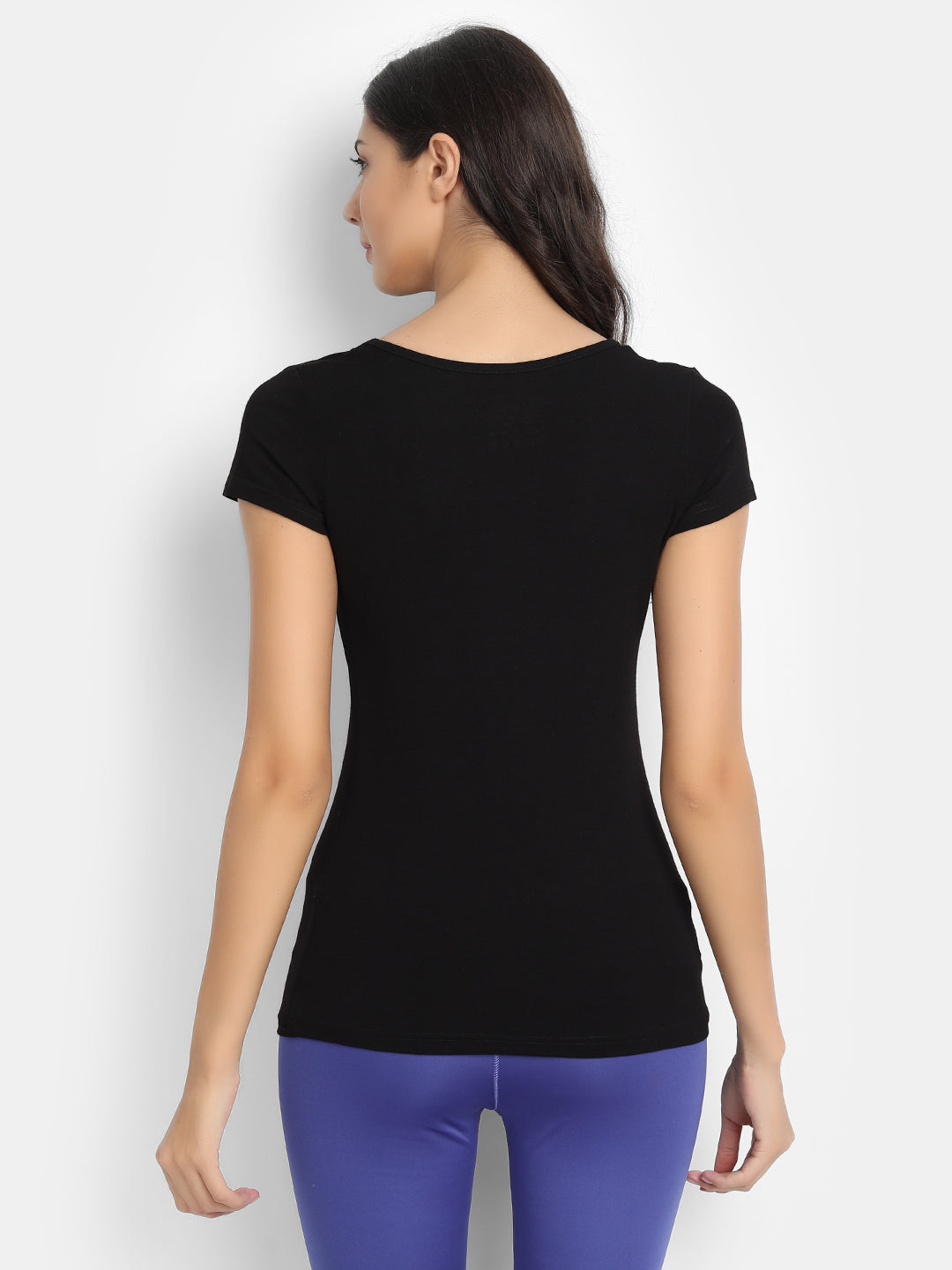 Women’s Bamboo Fabric Slim Fit H/S T-Shirt | Soft & Breathable | Black