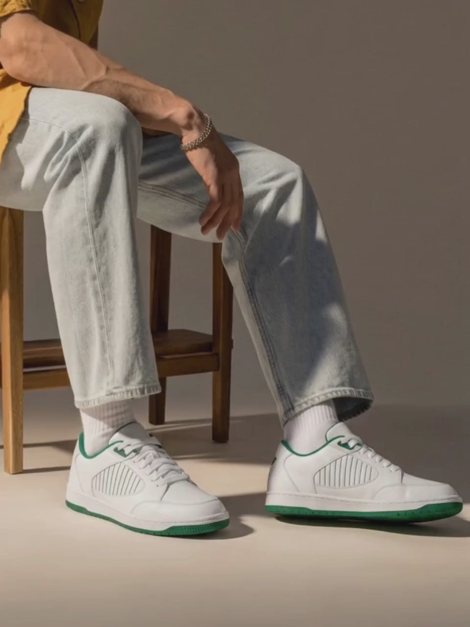 Harp White And Green Casual Sneakers