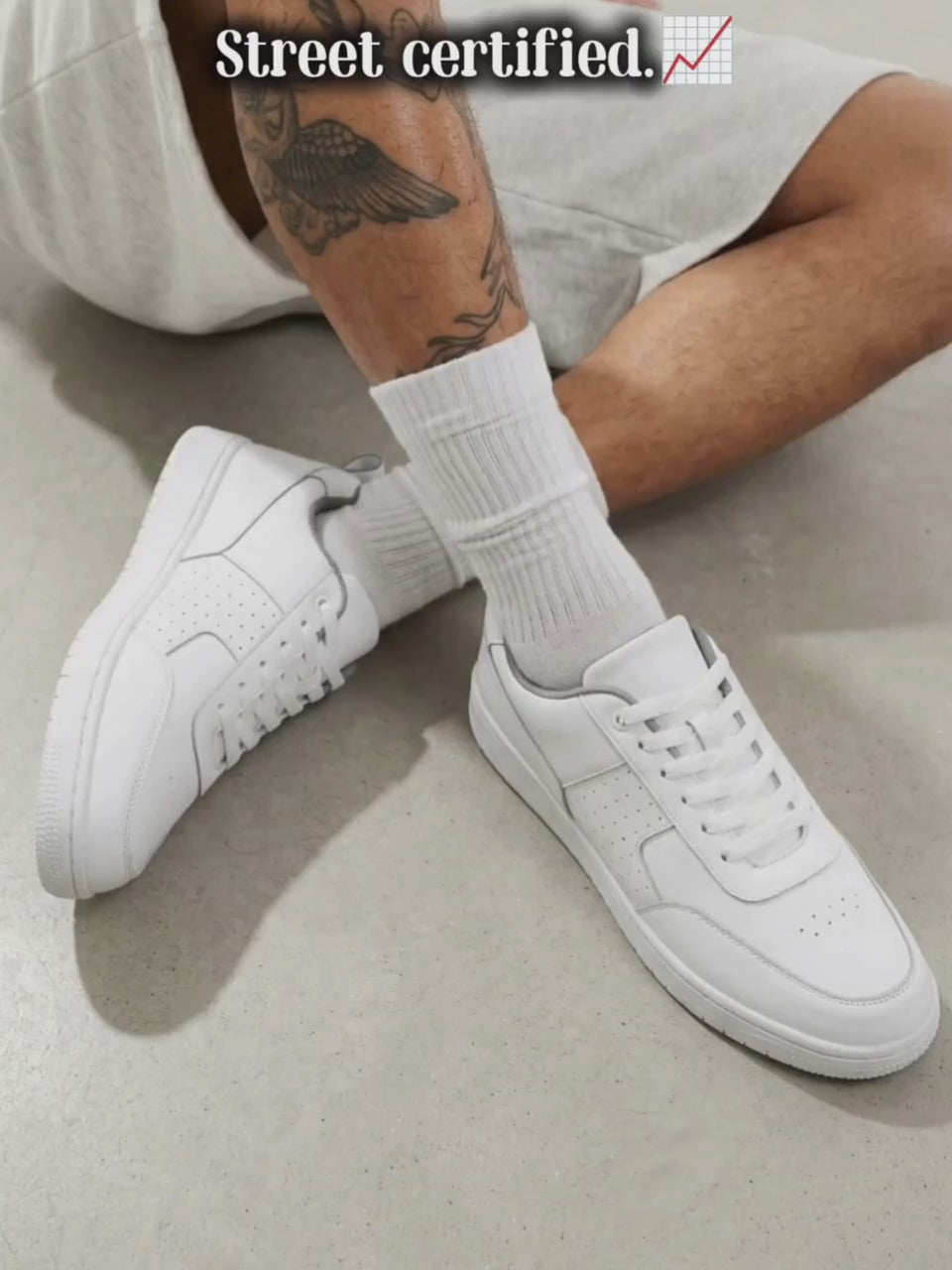 Ace White Perforated Sneakers
