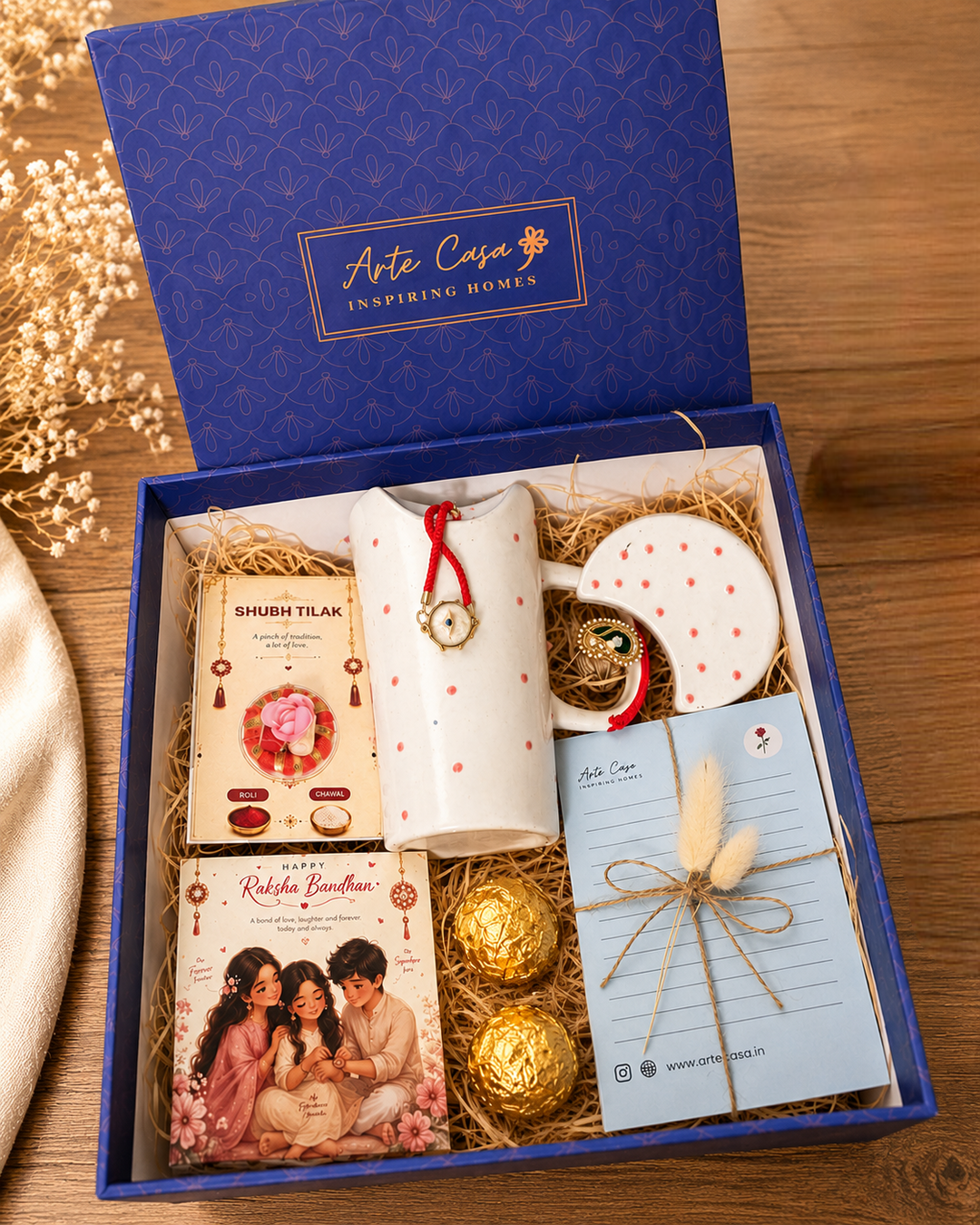 Artecasa Crimson Ceramic Sipper Hamper | Premium Raksha Bandhan Gift Hamper