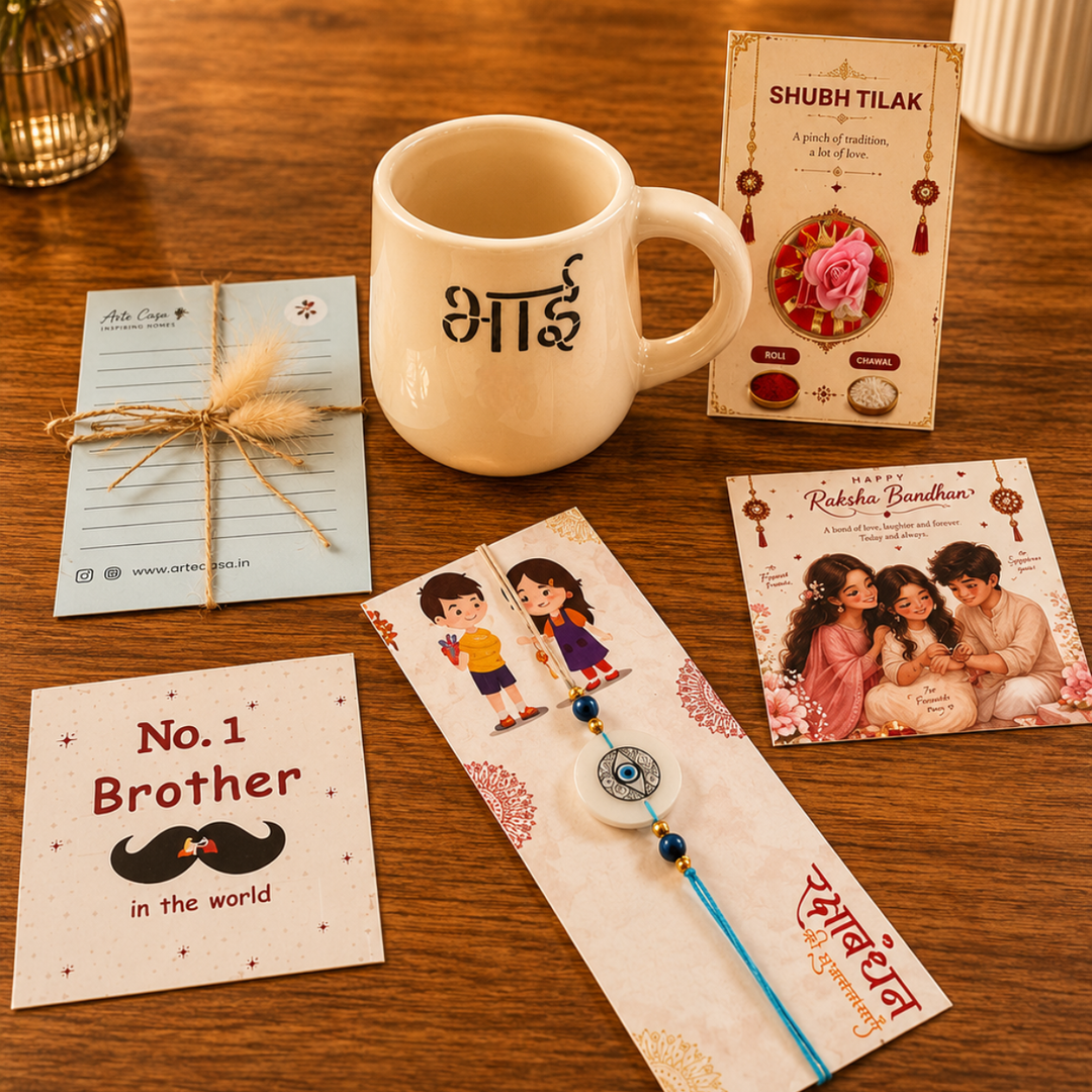 Artecasa Best Bhai Ever Rakhi Box for Brother | Premium Raksha Bandhan Gift Hamper with Bhai Mug, Rakhi, Pooja Essentials, Greeting Card & Personalized Note