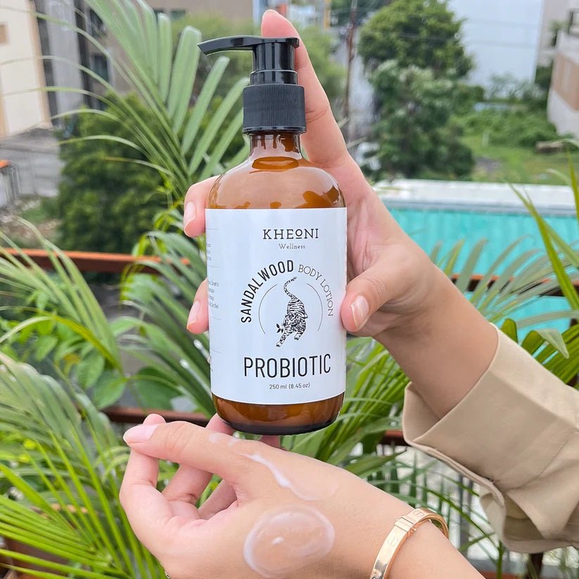 Probiotic Sandalwood Body Lotion | Cure Acne, Dry Skin, and Irritation For All SKin Types⼁100% Natural Products⼁Massage For Nourishment and Moisturisation (250 ml) - Suspire