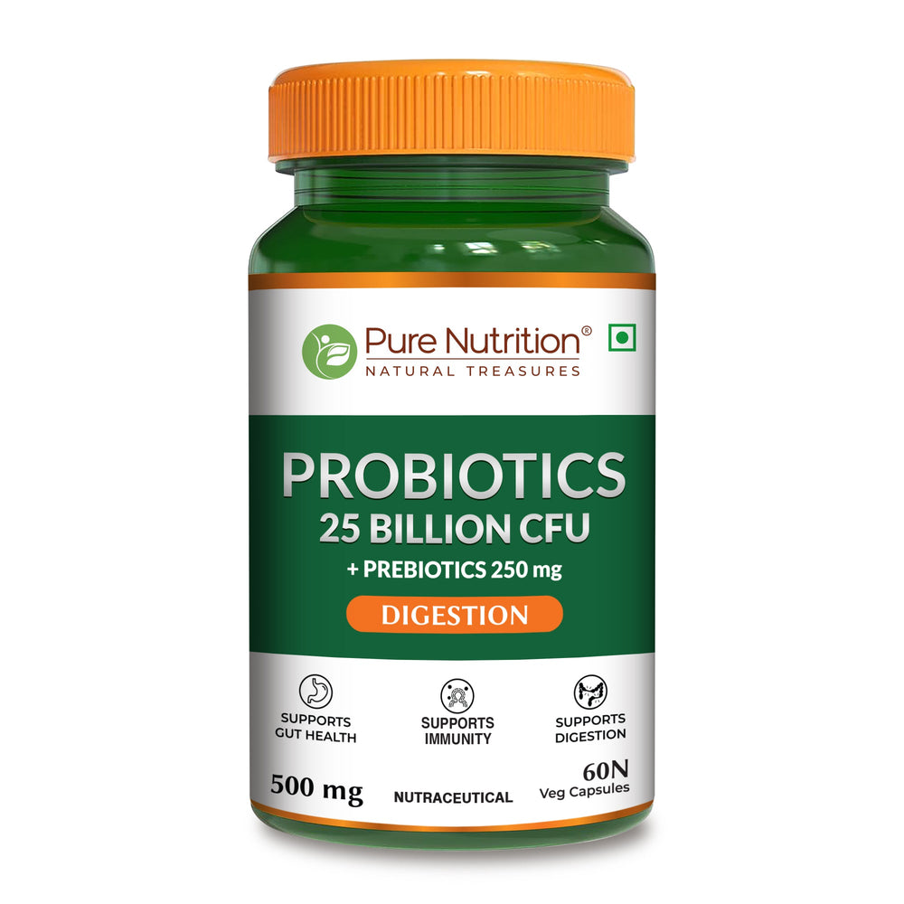 Probiotics 25 Billion CFU + Prebiotic 60 Veg Capsules | Gut & Immunity