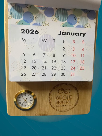 Aegle Sriphal  Bamboo Calendars with Clocks
