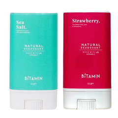 Bitamin Sea Salt + Strawberry Teens Natural Deodorant - 15 Grams Each
