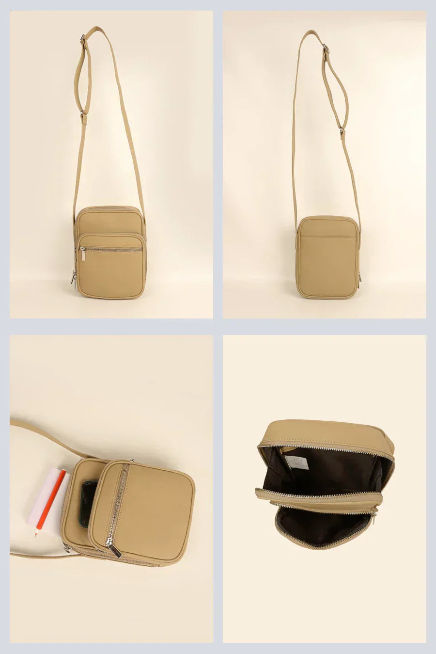 The House Of Ganges Men Letter Patch Vegan Leather Crossbody